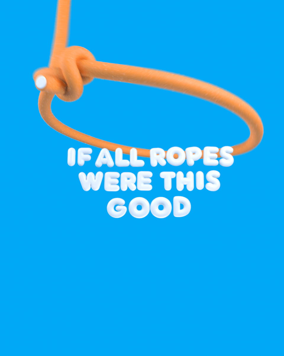 An Airheads Rope swinging around text that reads, 